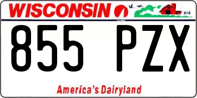 WI license plate 855PZX