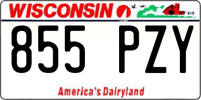 WI license plate 855PZY