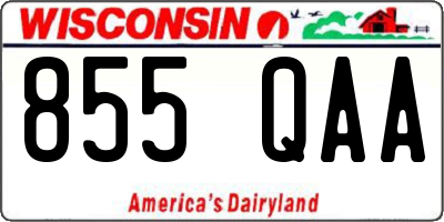 WI license plate 855QAA