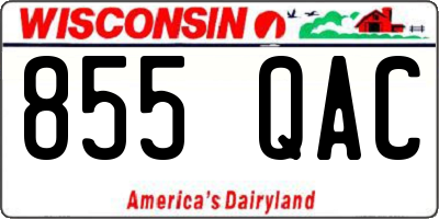 WI license plate 855QAC