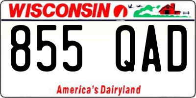 WI license plate 855QAD
