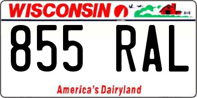 WI license plate 855RAL