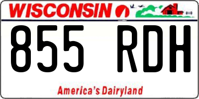 WI license plate 855RDH