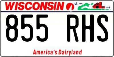WI license plate 855RHS