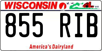 WI license plate 855RIB