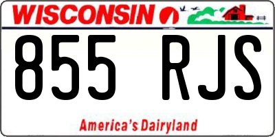 WI license plate 855RJS