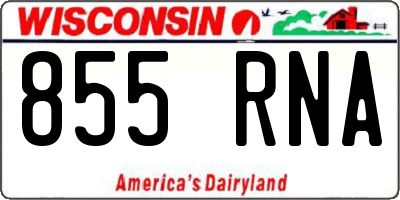 WI license plate 855RNA