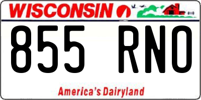 WI license plate 855RNO