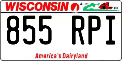WI license plate 855RPI