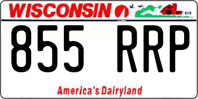 WI license plate 855RRP