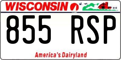 WI license plate 855RSP