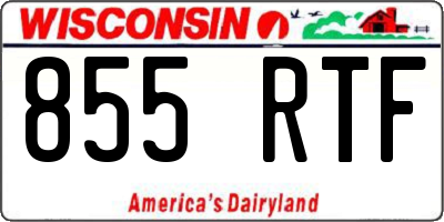 WI license plate 855RTF