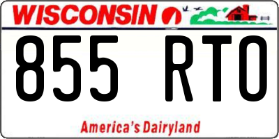 WI license plate 855RTO