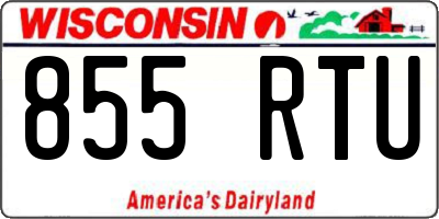 WI license plate 855RTU