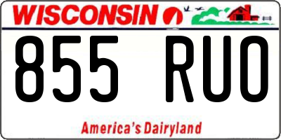WI license plate 855RUO
