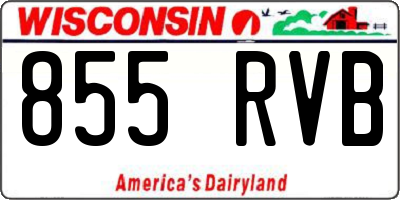 WI license plate 855RVB