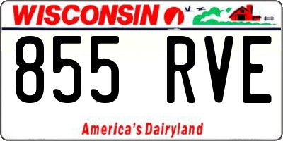 WI license plate 855RVE