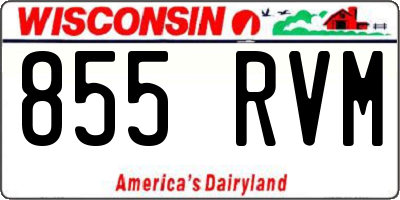 WI license plate 855RVM