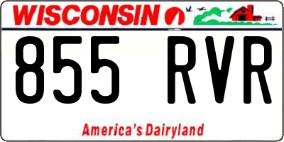 WI license plate 855RVR