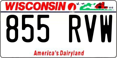 WI license plate 855RVW