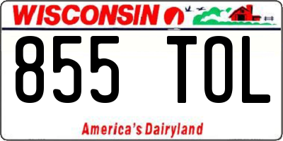WI license plate 855TOL