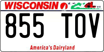 WI license plate 855TOV