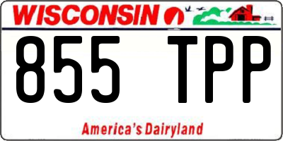 WI license plate 855TPP