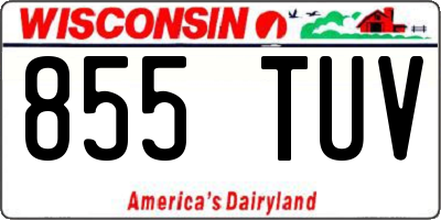 WI license plate 855TUV