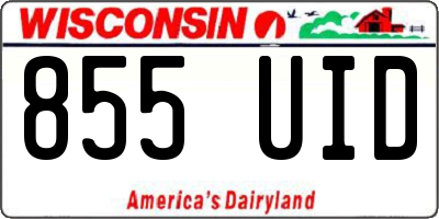 WI license plate 855UID