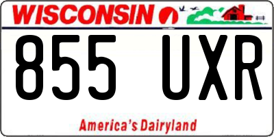 WI license plate 855UXR