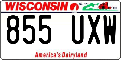 WI license plate 855UXW