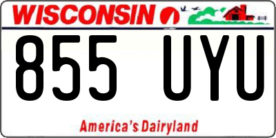 WI license plate 855UYU