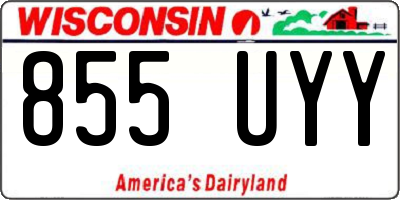 WI license plate 855UYY