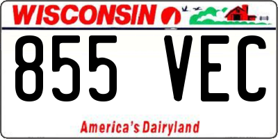 WI license plate 855VEC