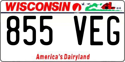WI license plate 855VEG