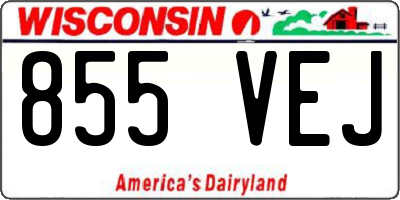 WI license plate 855VEJ