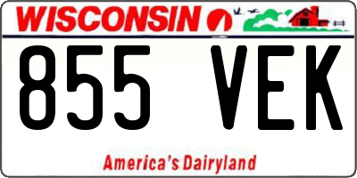 WI license plate 855VEK