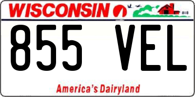 WI license plate 855VEL
