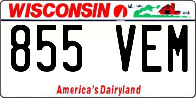 WI license plate 855VEM