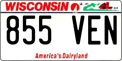WI license plate 855VEN