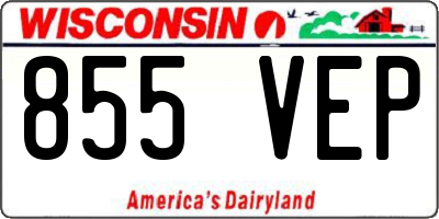 WI license plate 855VEP