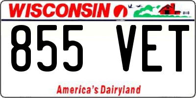 WI license plate 855VET