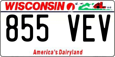 WI license plate 855VEV