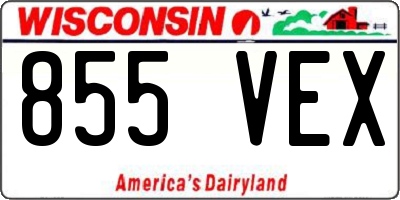 WI license plate 855VEX