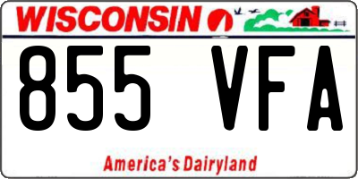 WI license plate 855VFA