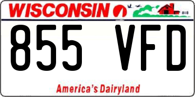 WI license plate 855VFD