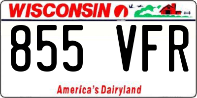 WI license plate 855VFR