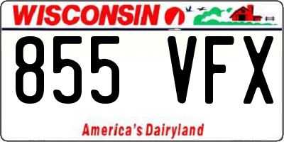 WI license plate 855VFX