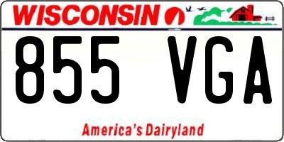 WI license plate 855VGA