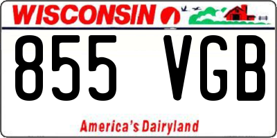 WI license plate 855VGB